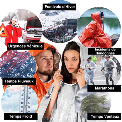Poncho Imperméable Ultra Léger – Protection Rapide contre la Pluie